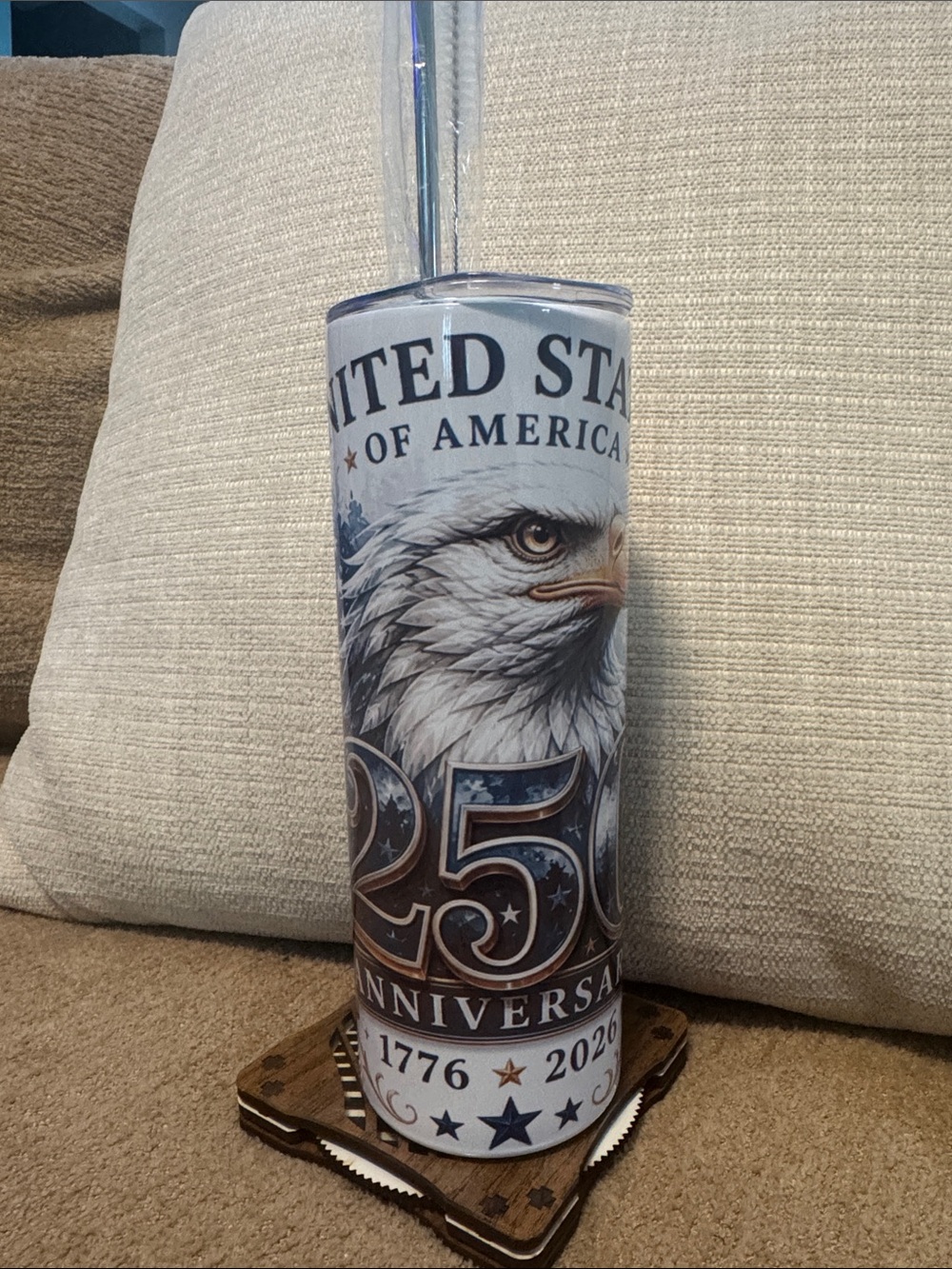 Patriotic Independence Day Tumbler Bald Eagle 250th Anniversary Tumbler